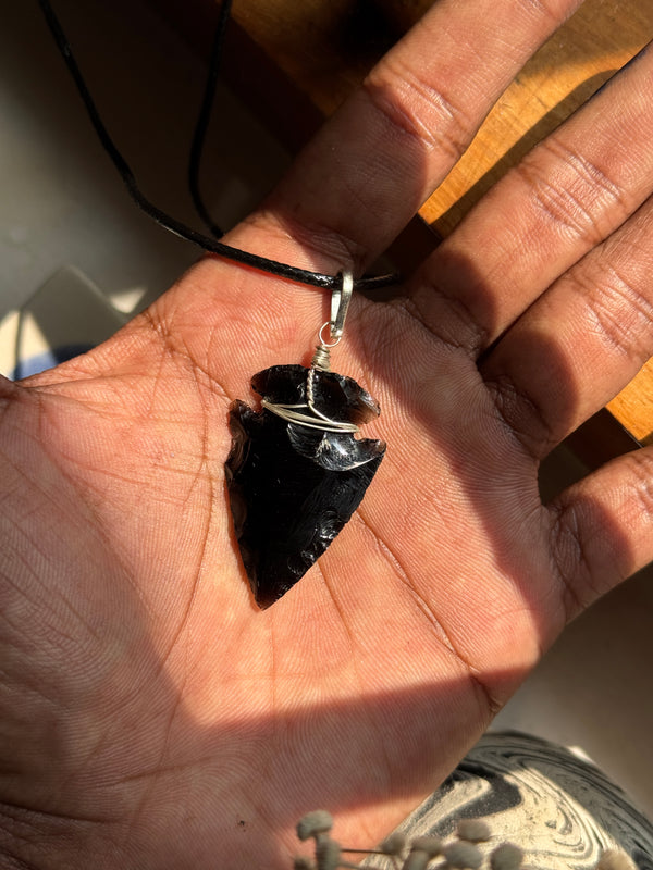 Black Obsidian Stone Necklace