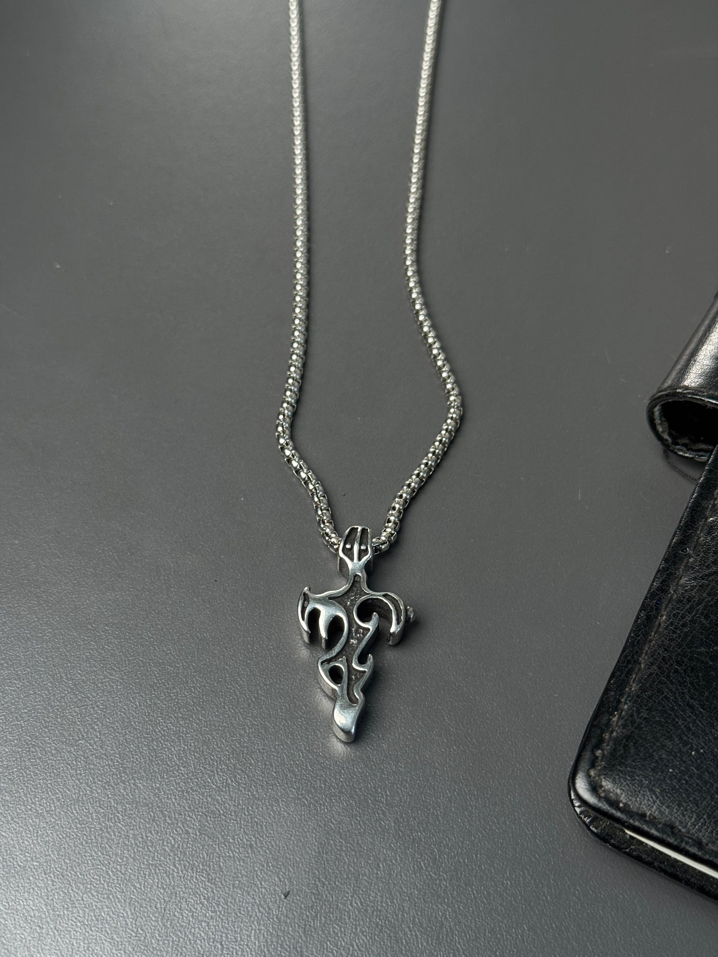 Melting cross premium stainless steel necklace