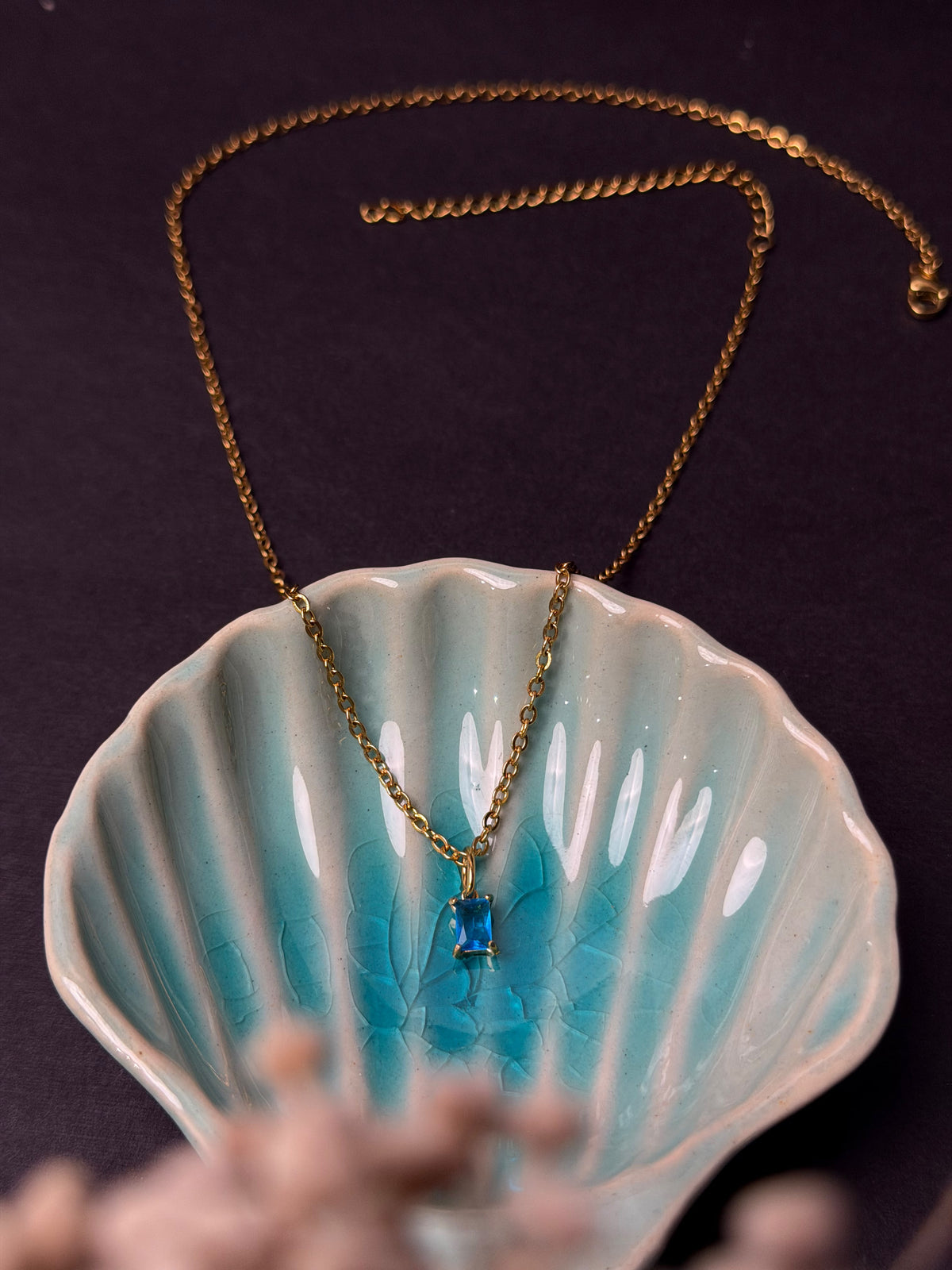 Birthstone 18k Gold-plated Stainless steel necklace
