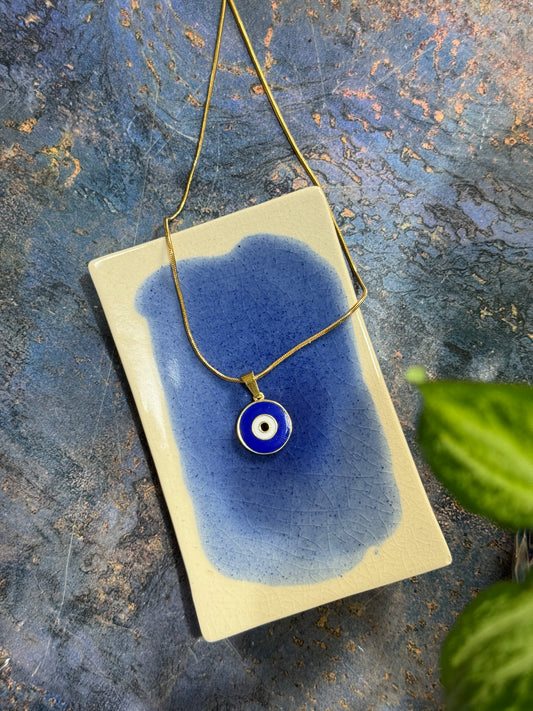 Evil eye 18k gold-plated stainless steel 55 cm necklace