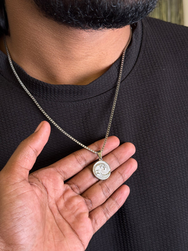 Wave stainless steel necklace