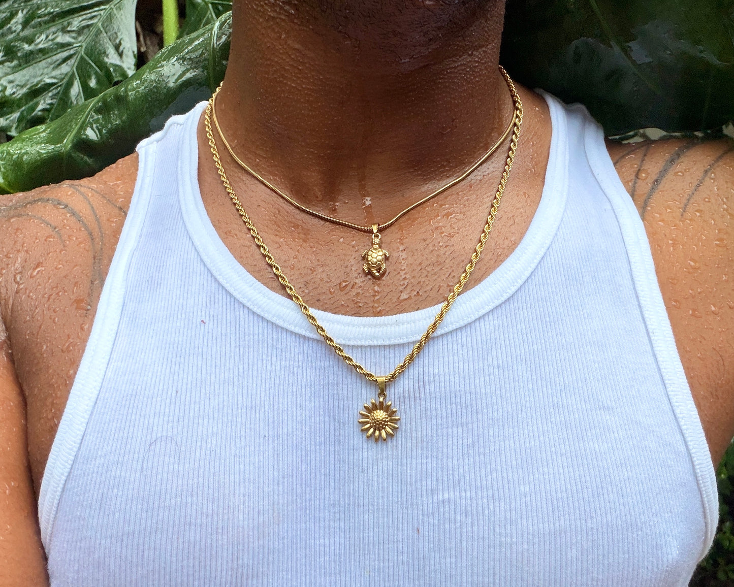 Sunflower and turtle chain combo