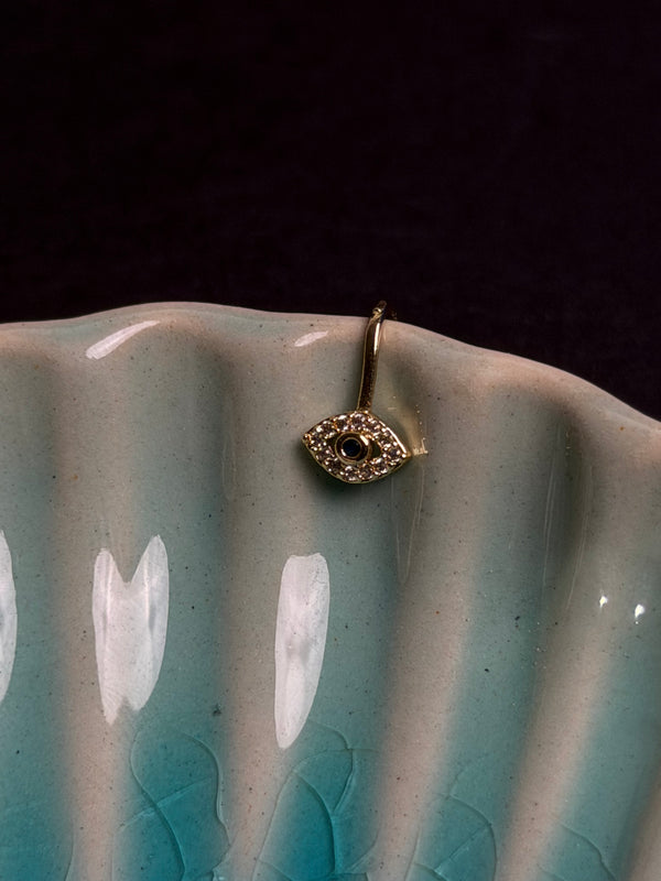 Evil eye Nose pin / earring - Gold