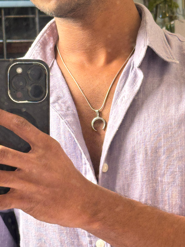 Crescent Moon Stainless steel 55 cm chain