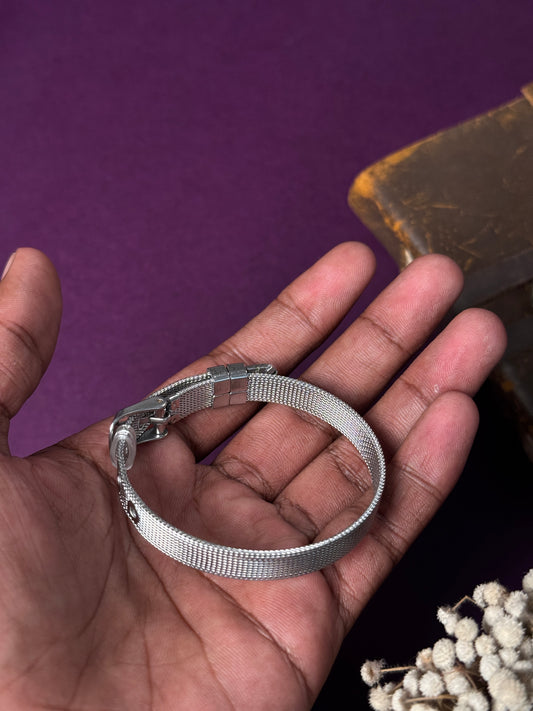 stainless steel plain minimal adjustable bracelet