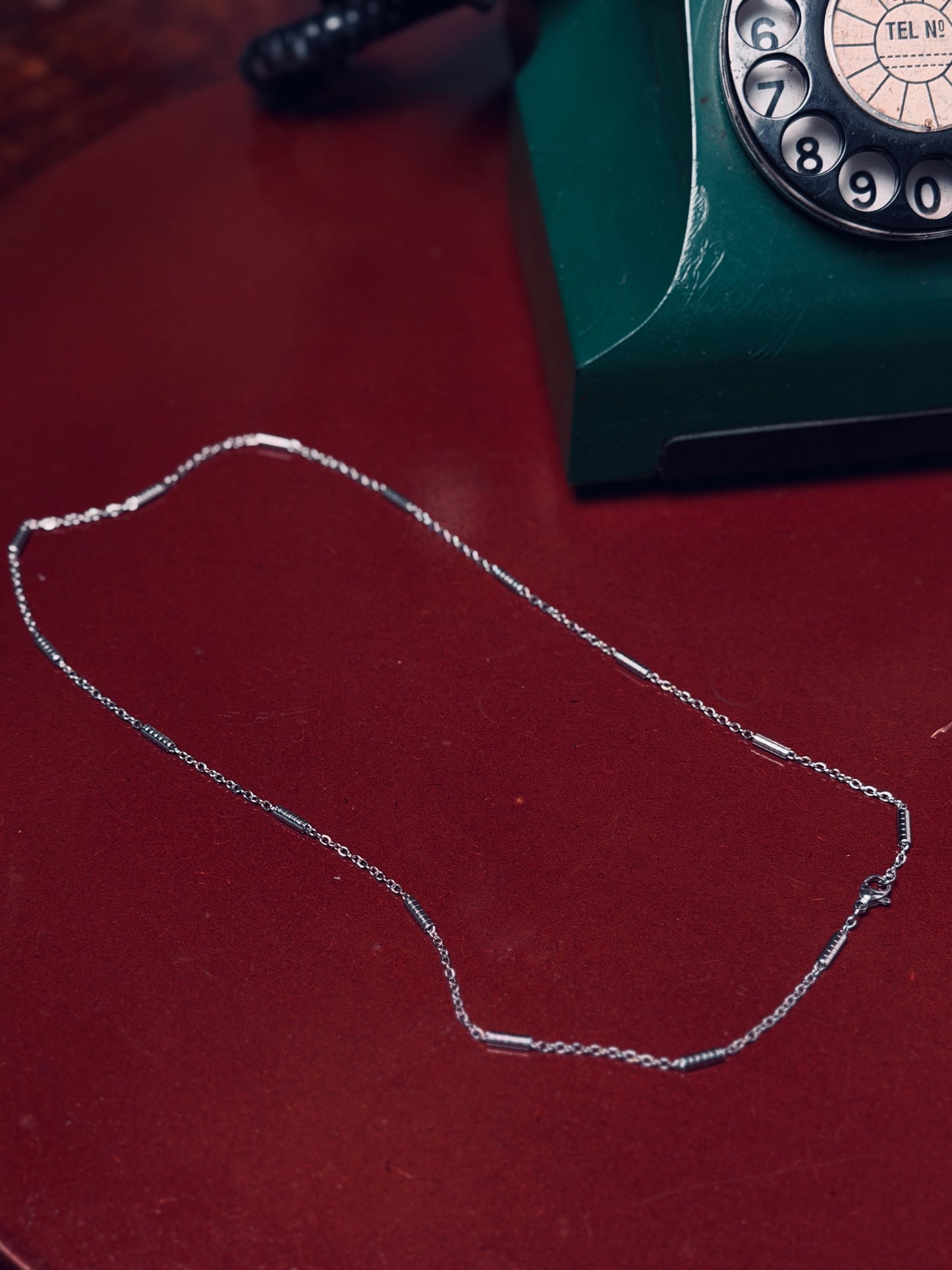 Mixed pattern  stainless steel silver  chain 55 cm
