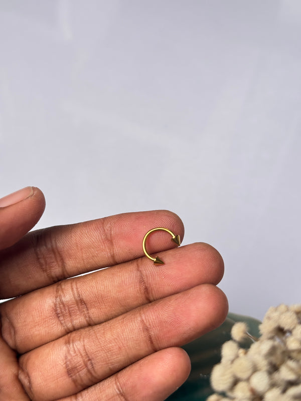 Twin Spike Hoop Golden
