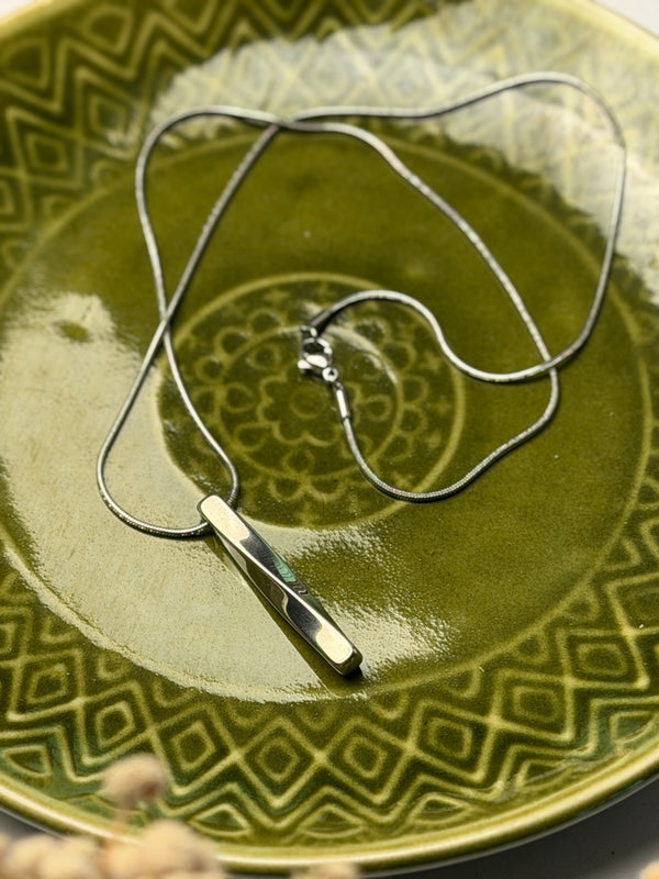 Twisted cube stainless steel necklace