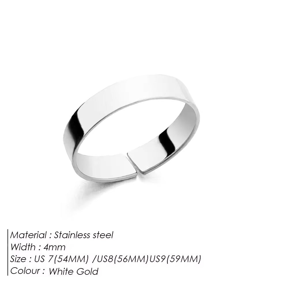 Plain adjustable stainless steel adjustable ring