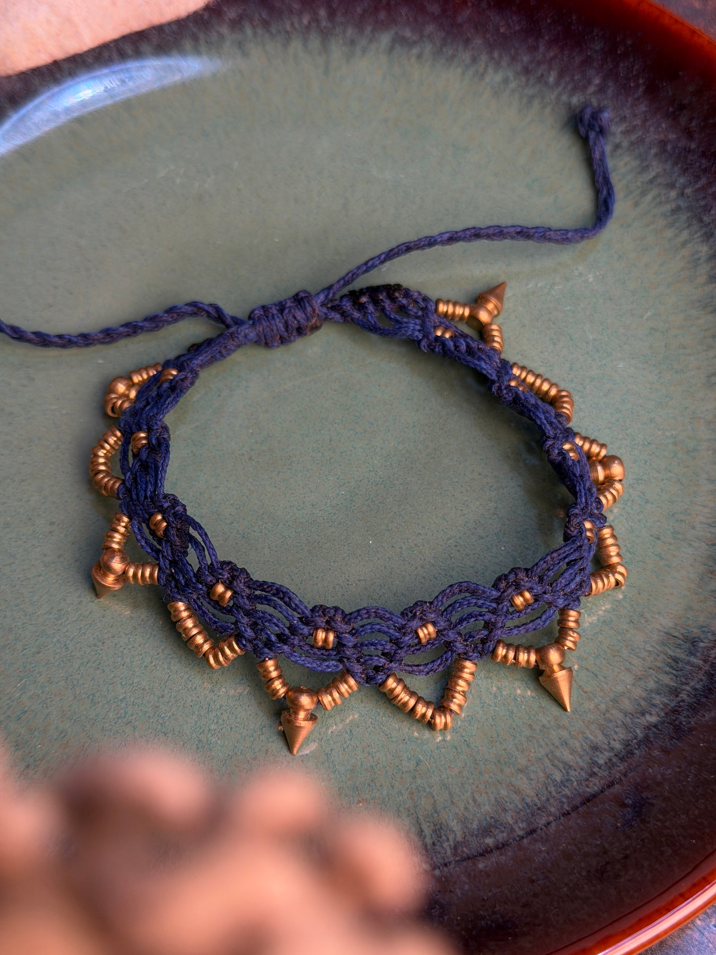 Macrame adjustable anklet / bracelet