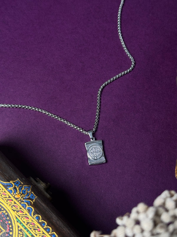 Cross double side stainless steel necklace