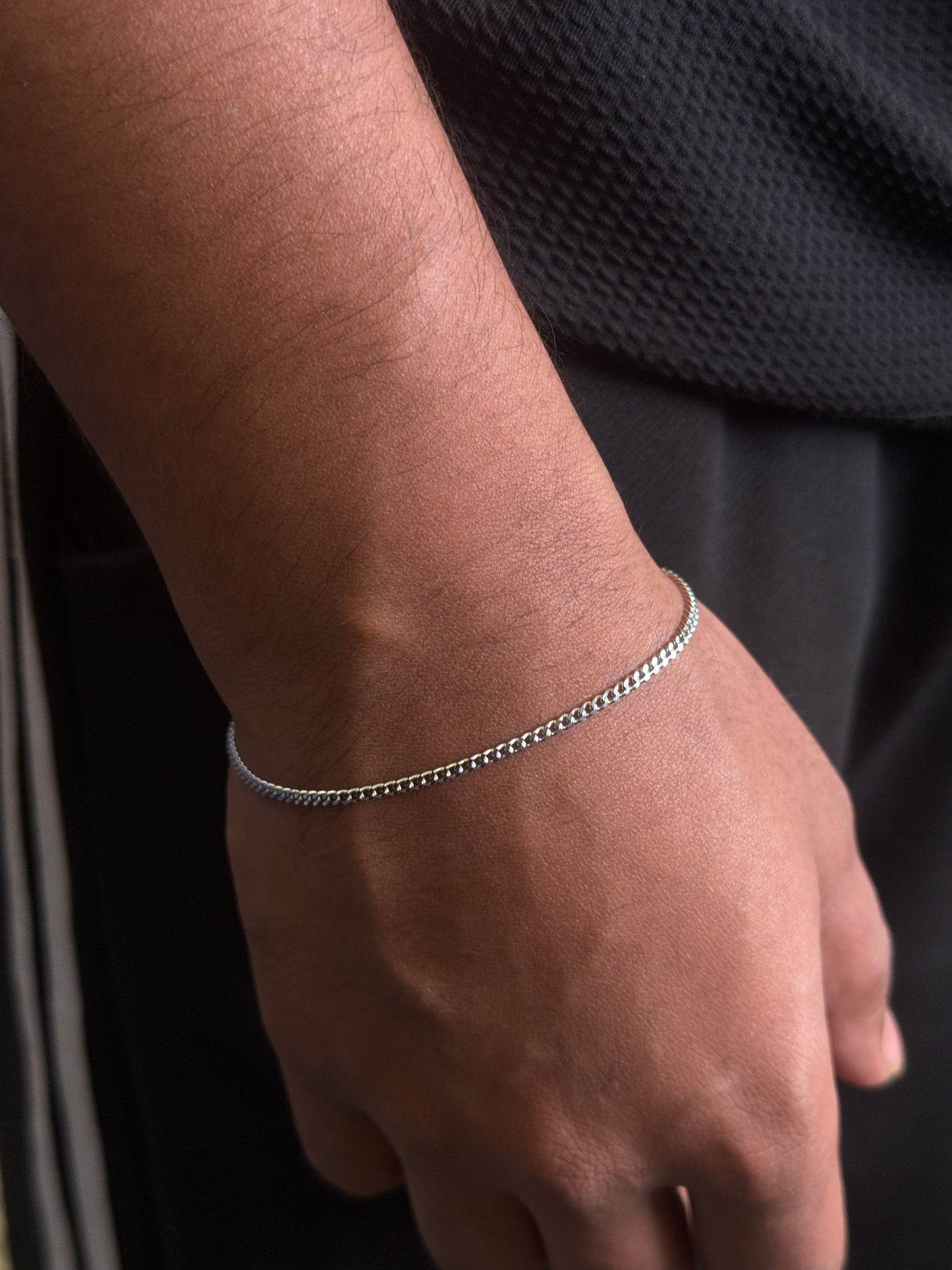 Minimal stainless steel cable  bracelet