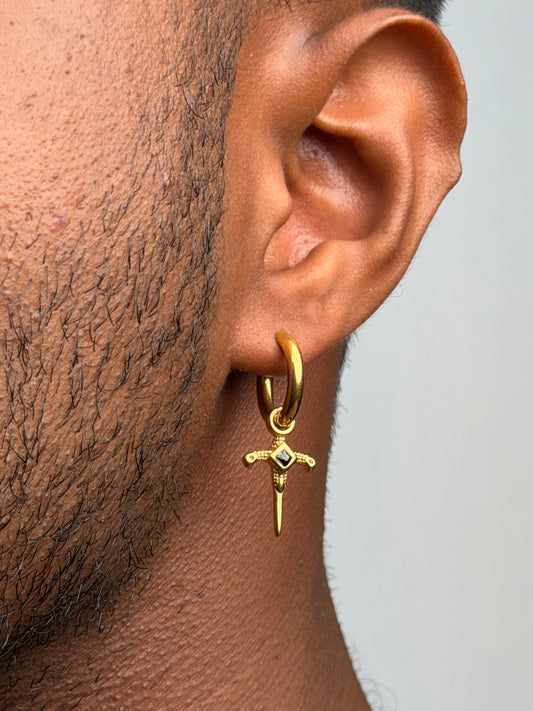 Sacred Gold Dangle with stone
