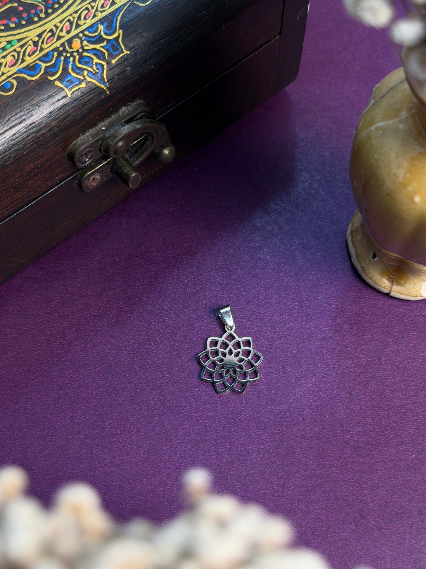 The Crown Chakra Pendant with hook -  Stainless Steel