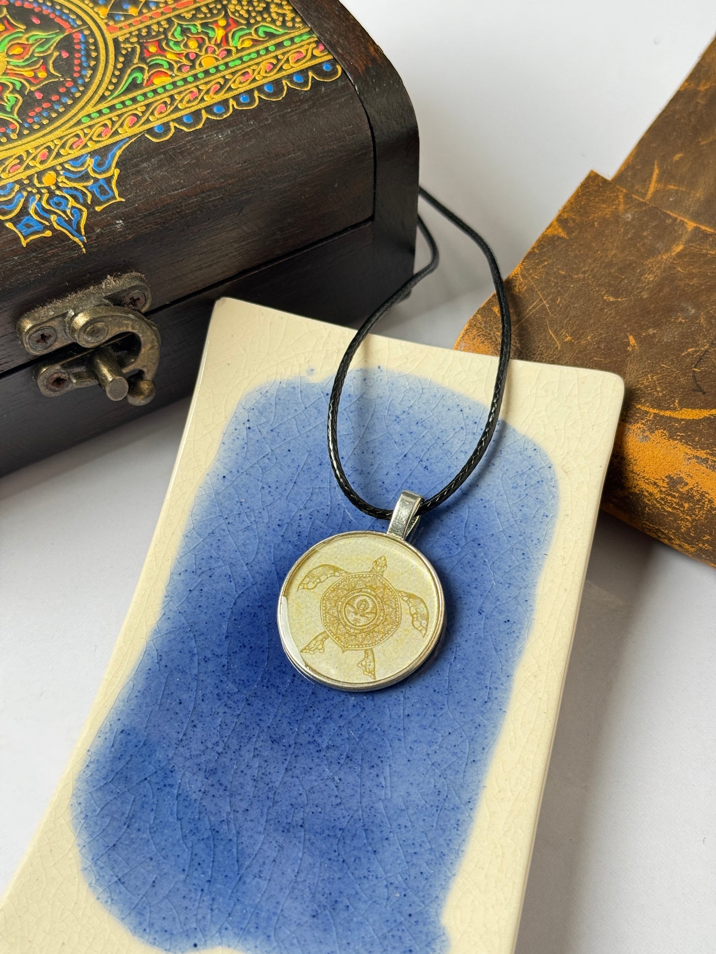 Turtle resin necklace