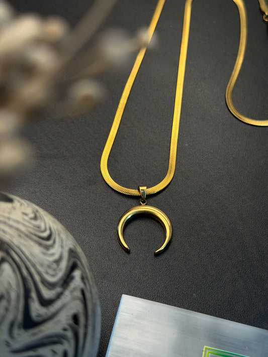 Moon 18k gold plated stainless steel chain