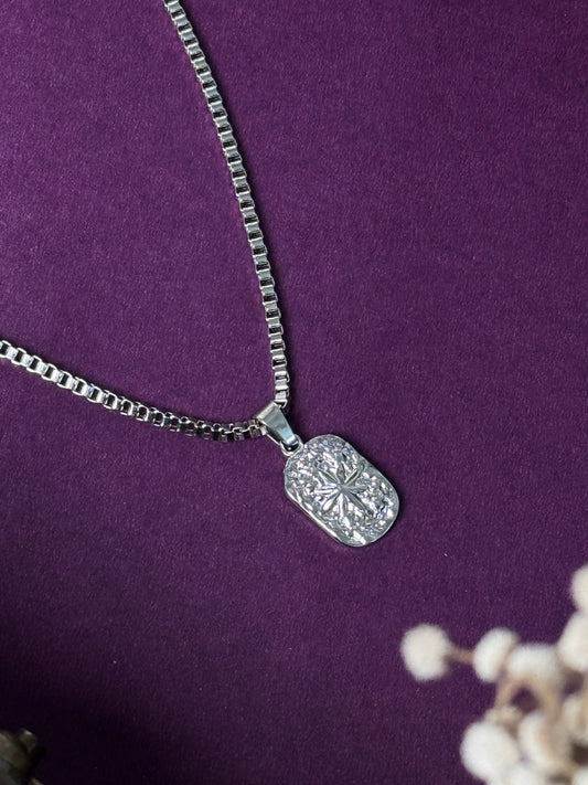 Star rectangle stainless steel necklace