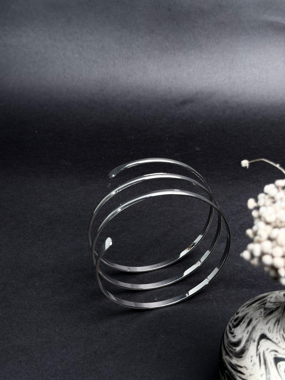 Triple band Silver stainless steel arm cuff set (Adjustable)