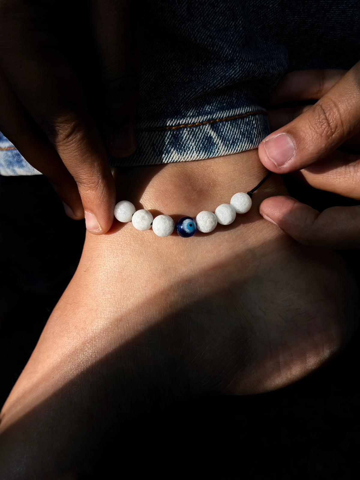 Evil eye anklet