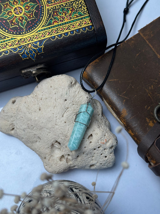 Green aventurine pencil pendants