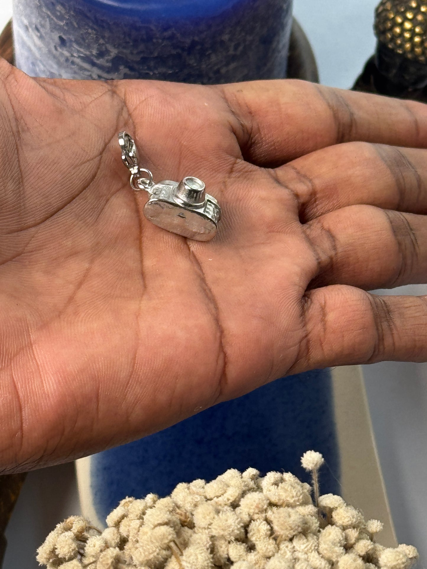 Camera stainless steel silver pendant with hook