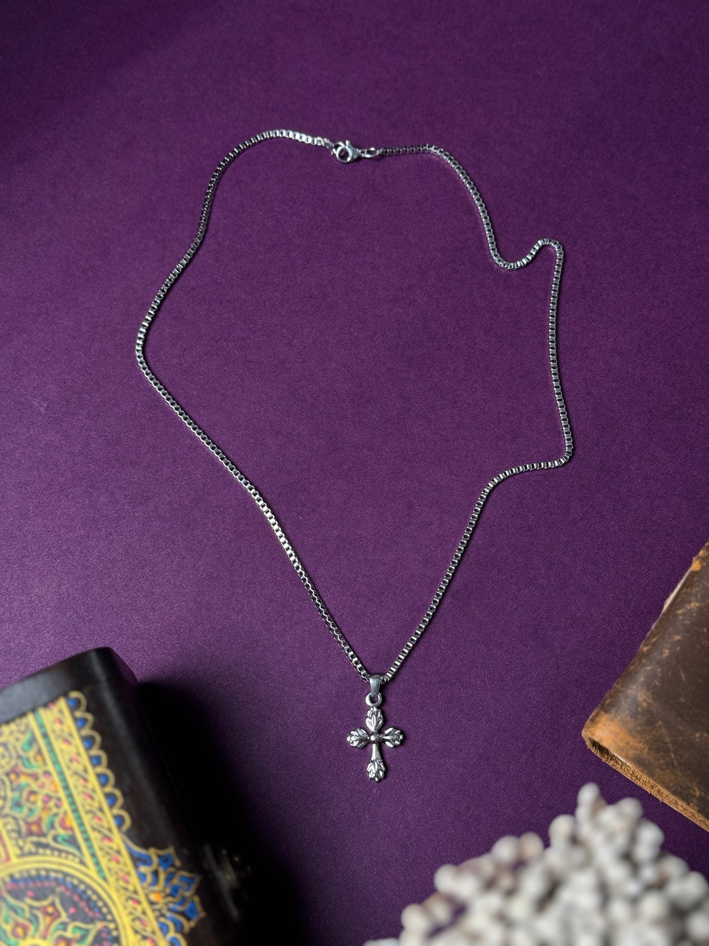 Cross stainless steel silver new necklace