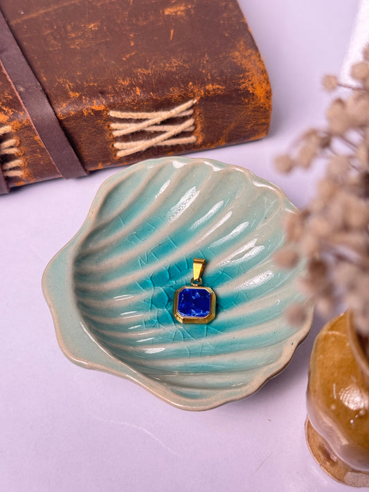 Golden blue stainless steel pendant