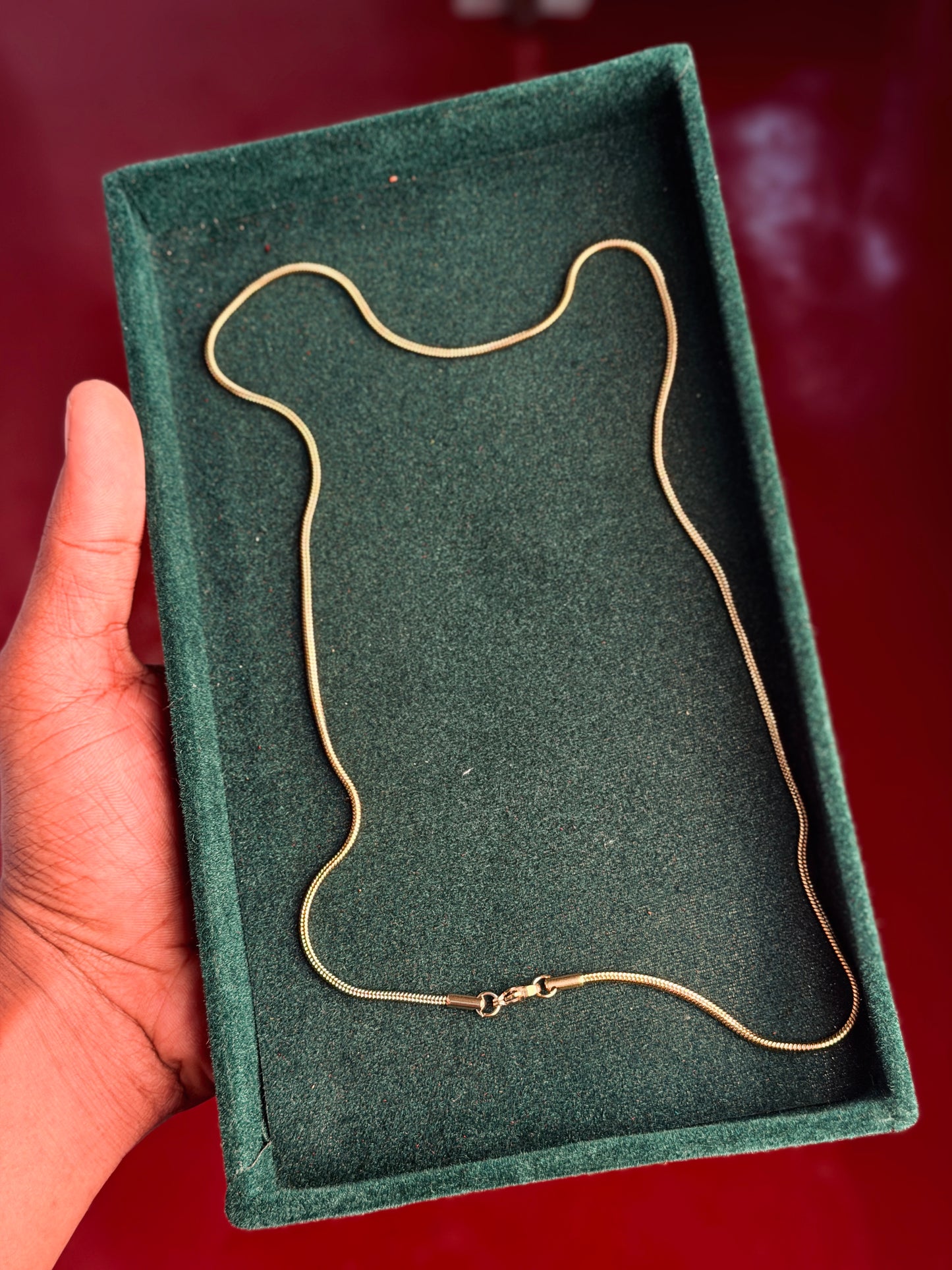 2mm thickness 18 k gold plated stainless steel necklace