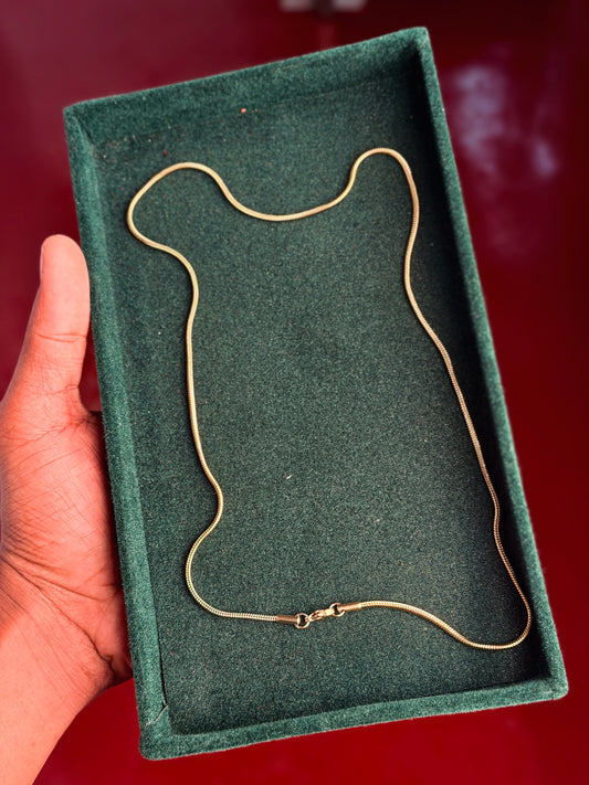 2mm thickness 18 k gold plated stainless steel necklace