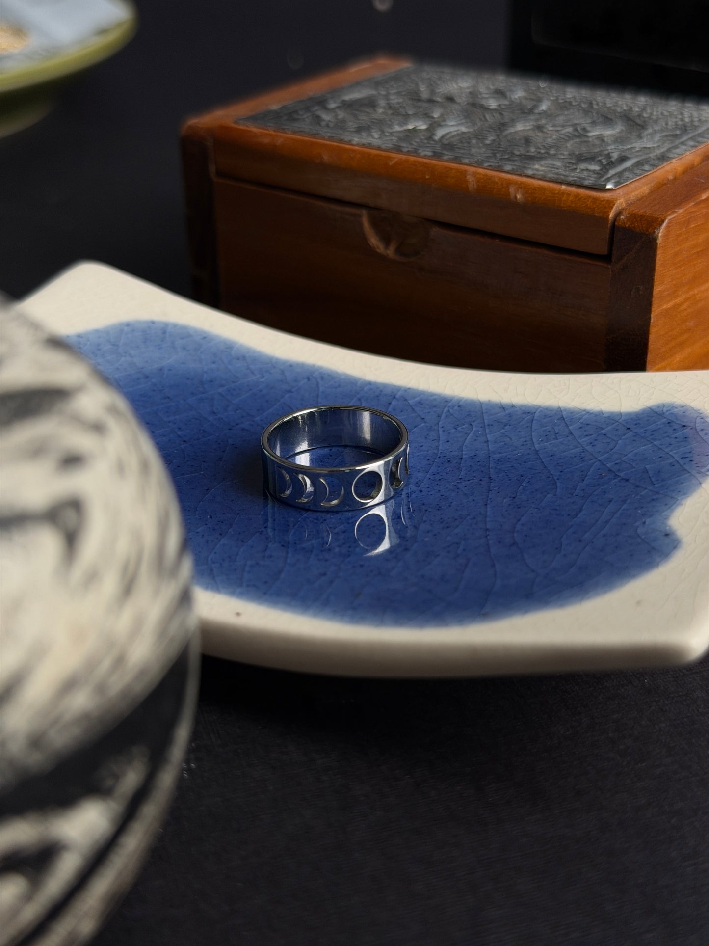 Lunar Phase Stainless steel  Silver ring