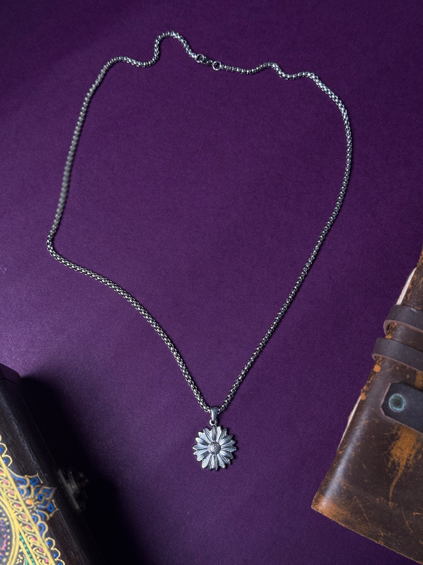 Sunflower Stainless steel silver necklace