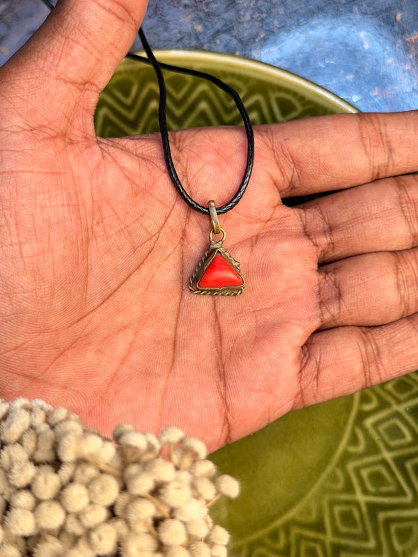Red coral natural stone necklace