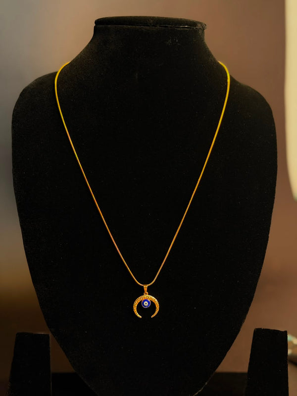 Guardian Moon round stainless steel 18k gold plated chain