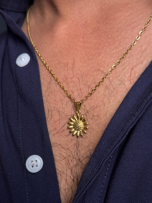 sunflower 18k gold plated necklace
