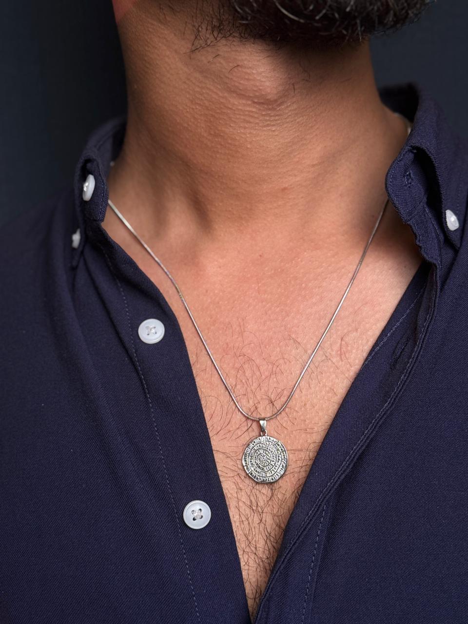 tribal spiral stainless steel necklace