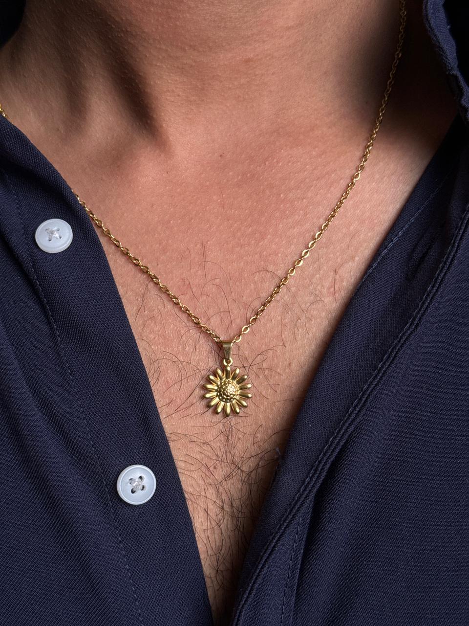 sunflower 18k gold plated necklace
