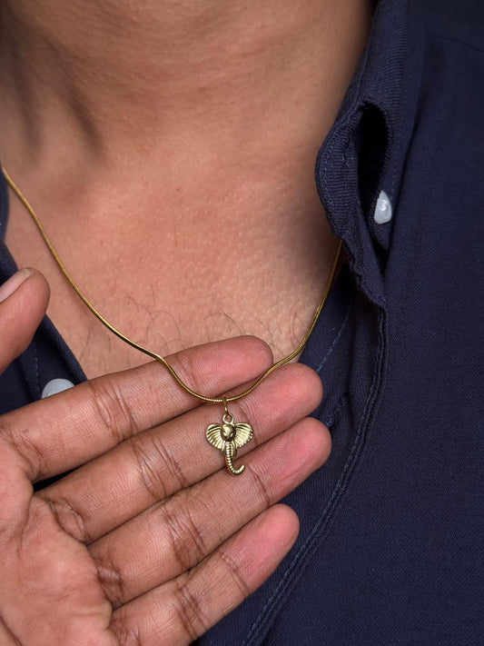 elephant stainless steel 18k gold plated necklace