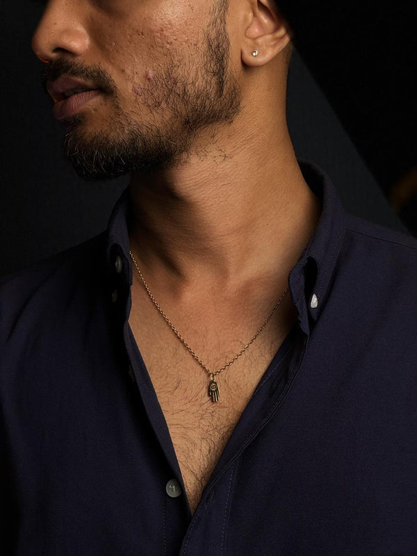 minimal hamsa hand necklace