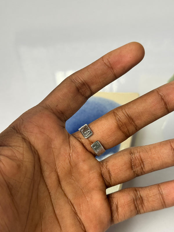3rd eye thin stainless steel silver adjustable ring