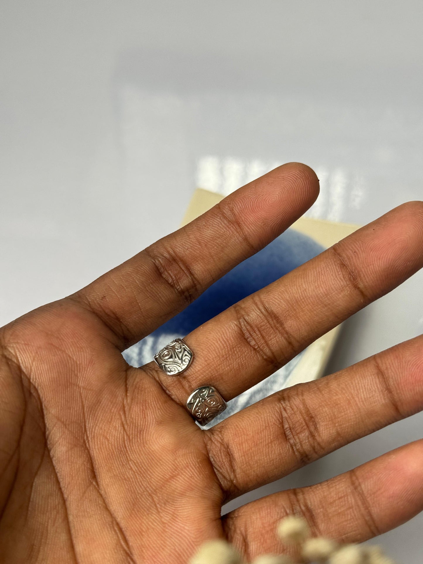 3rd eye thick stainless steel  silver adjustable ring