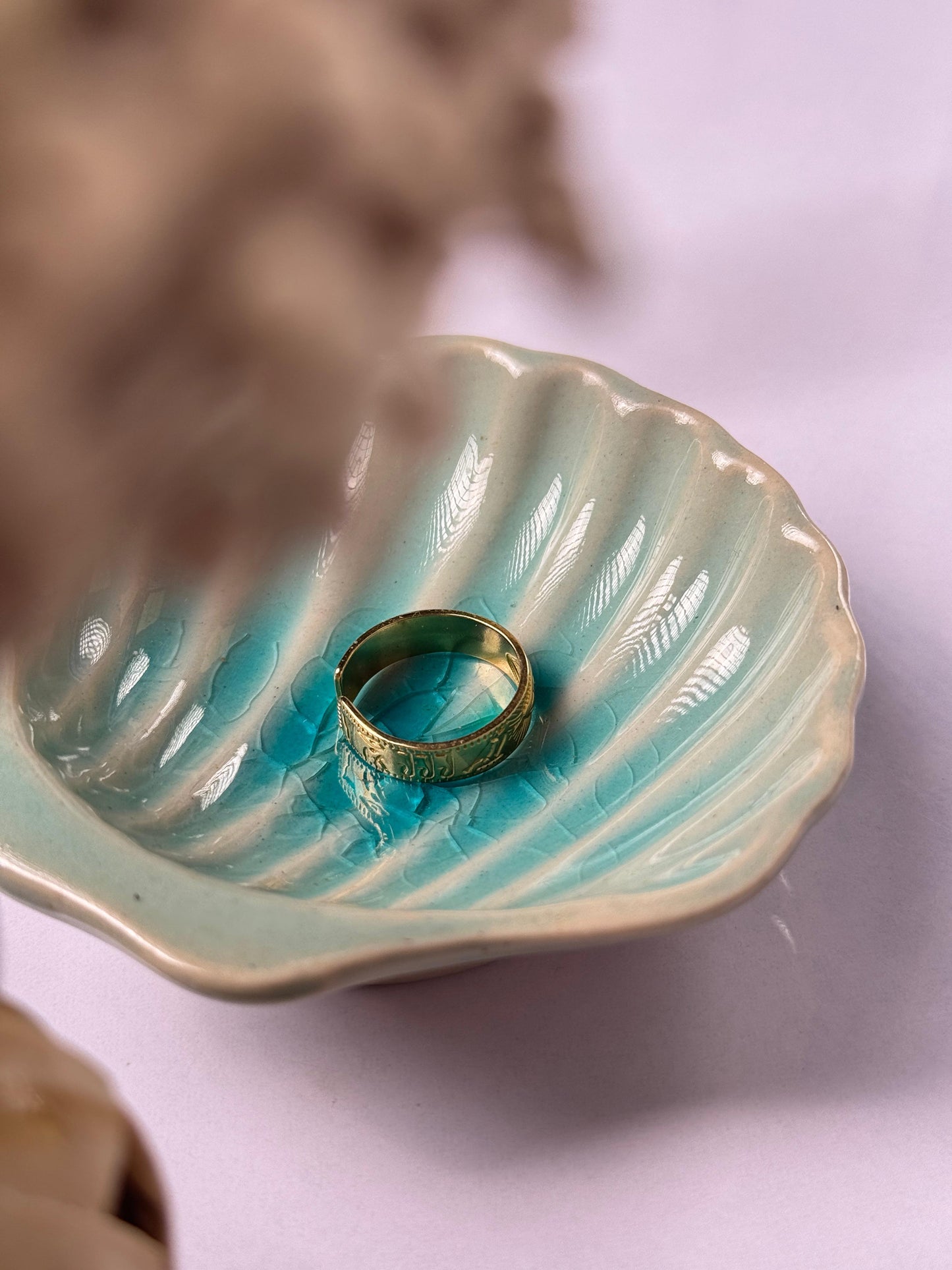 3rd eye thin stainless steel 18k gold plated adjustable ring