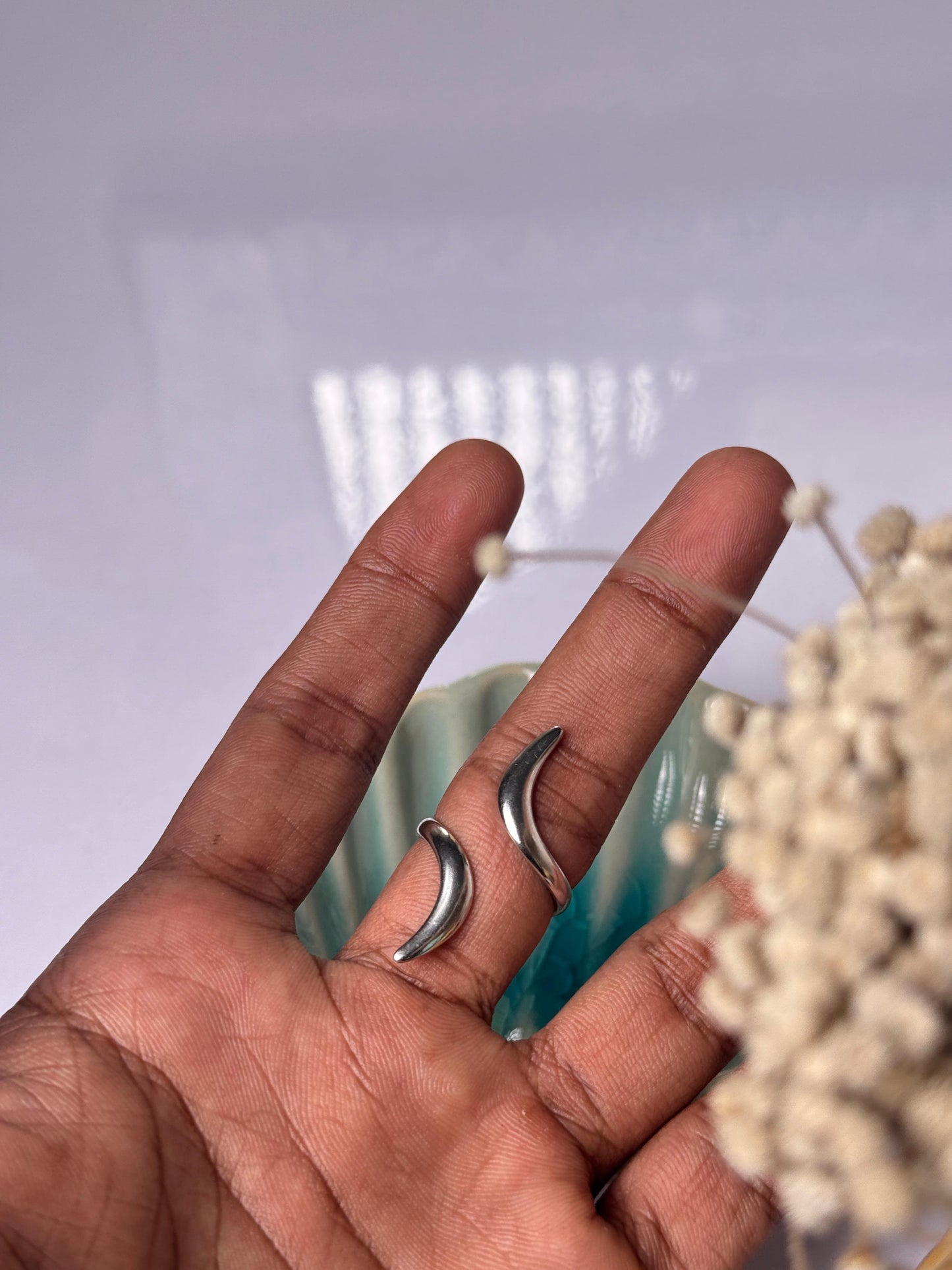 stainless steel adjustable silver ring