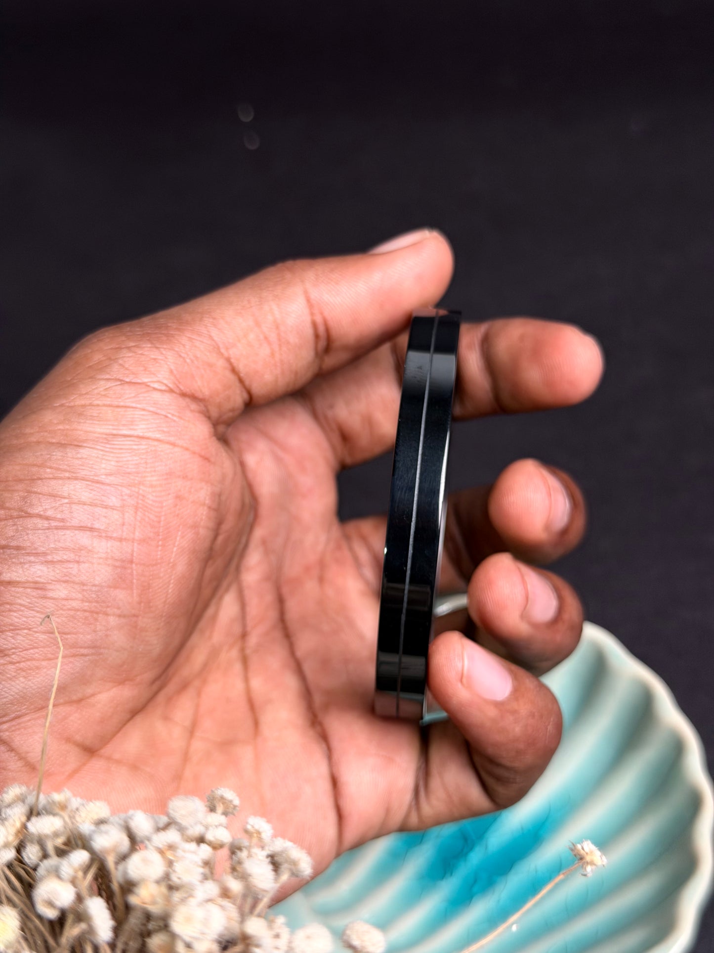 Orca Black stainless steel cuff bracelet