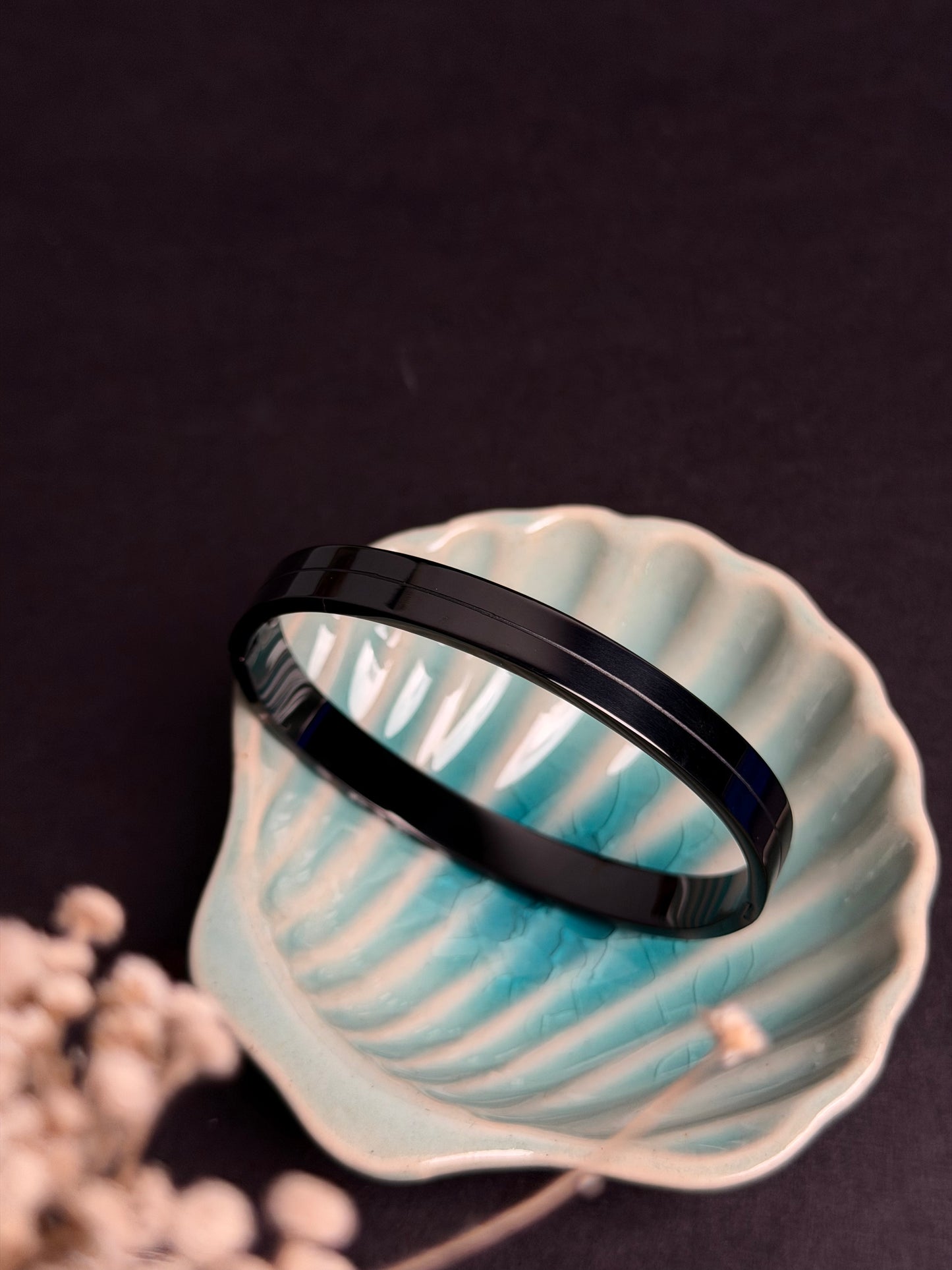 Orca Black stainless steel cuff bracelet