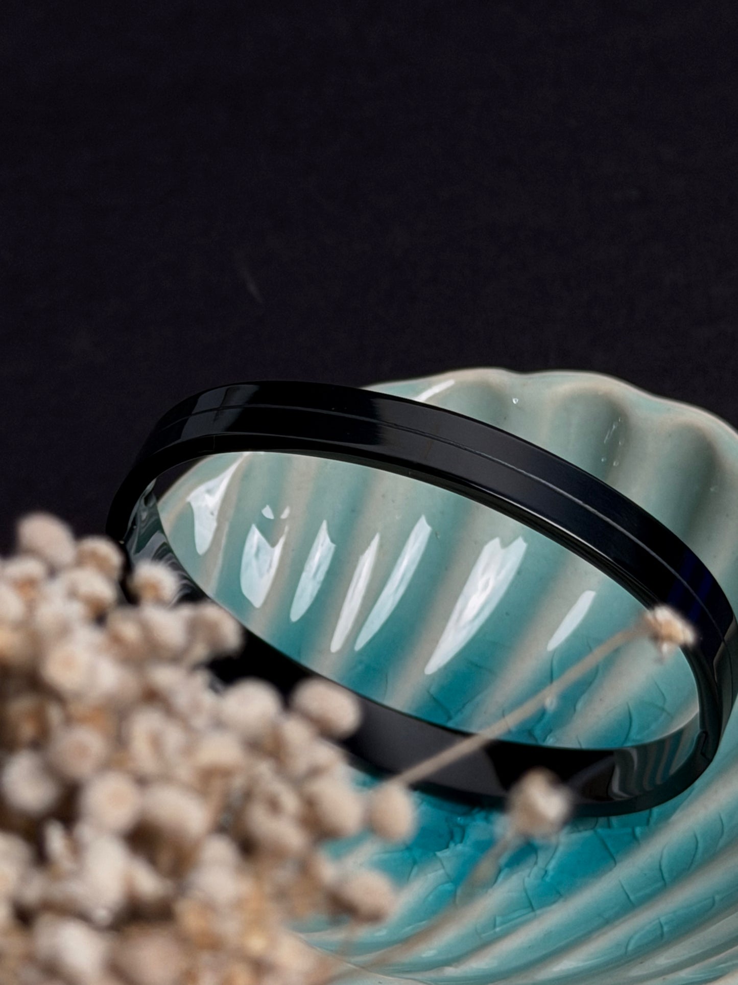 Orca Black stainless steel cuff bracelet