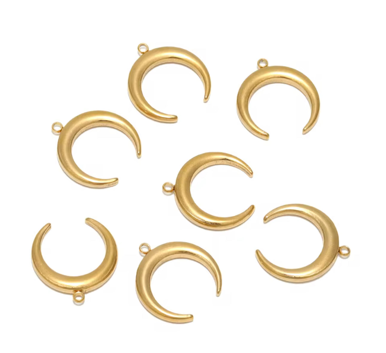 Moon stainless steel 18k gold plated pendant