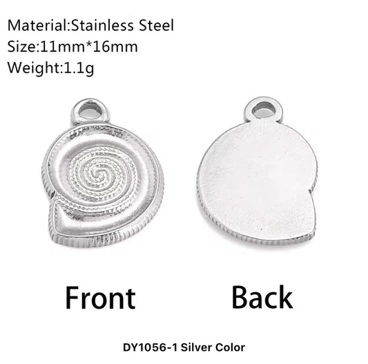 Naruto spiral silver stainless steel pendant with hook