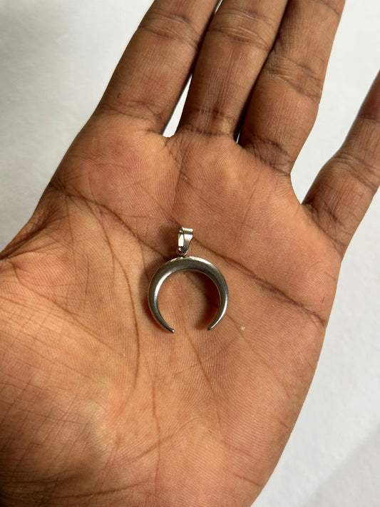 Moon stainless steel silver pendant