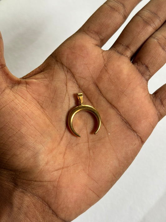 Moon stainless steel 18k gold plated pendant