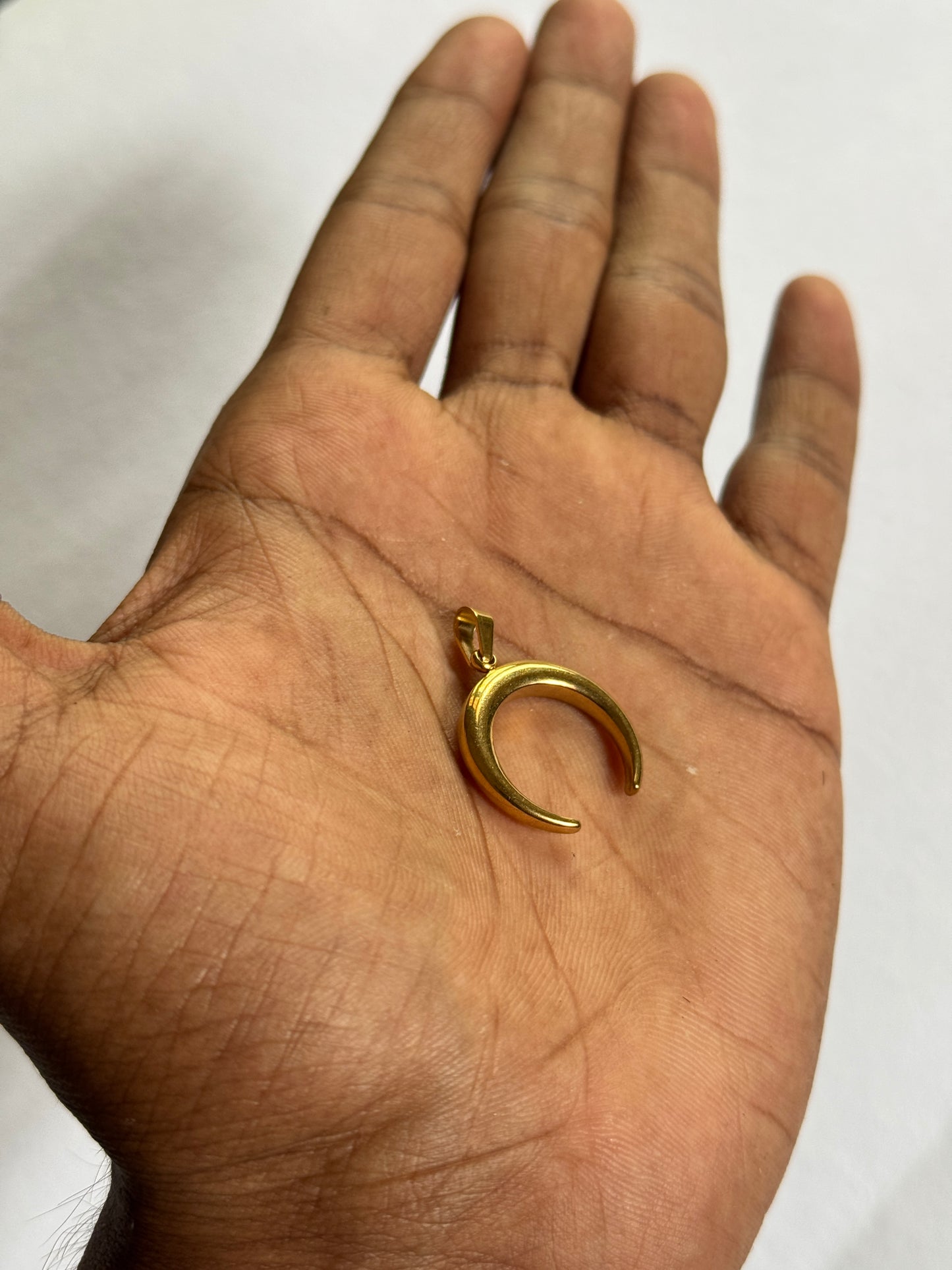 Moon stainless steel 18k gold plated pendant